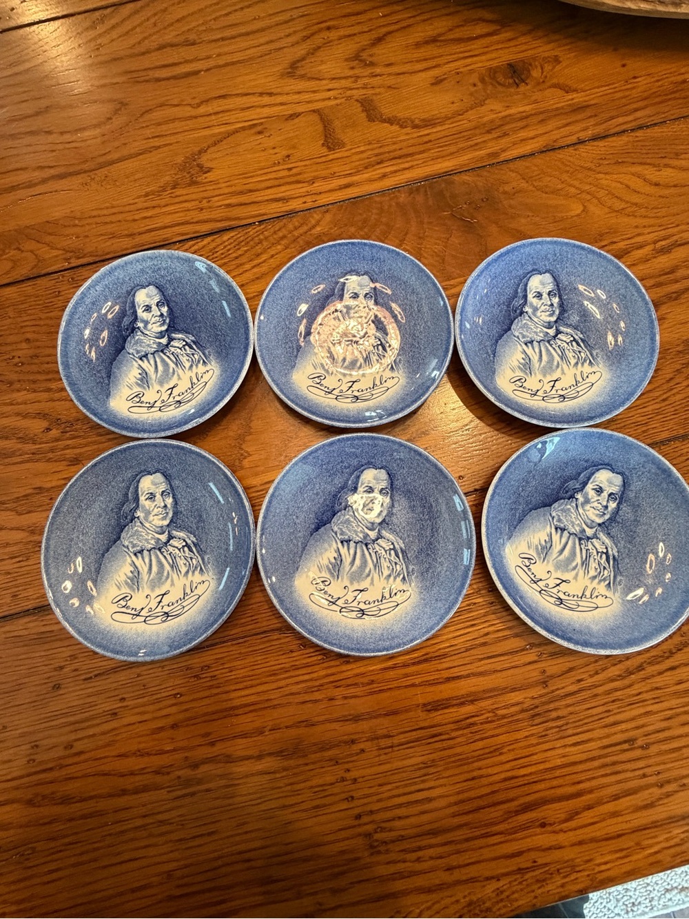Vintage Enoch Wedgwood Benjamin Franklin Coasters Set of 6 England